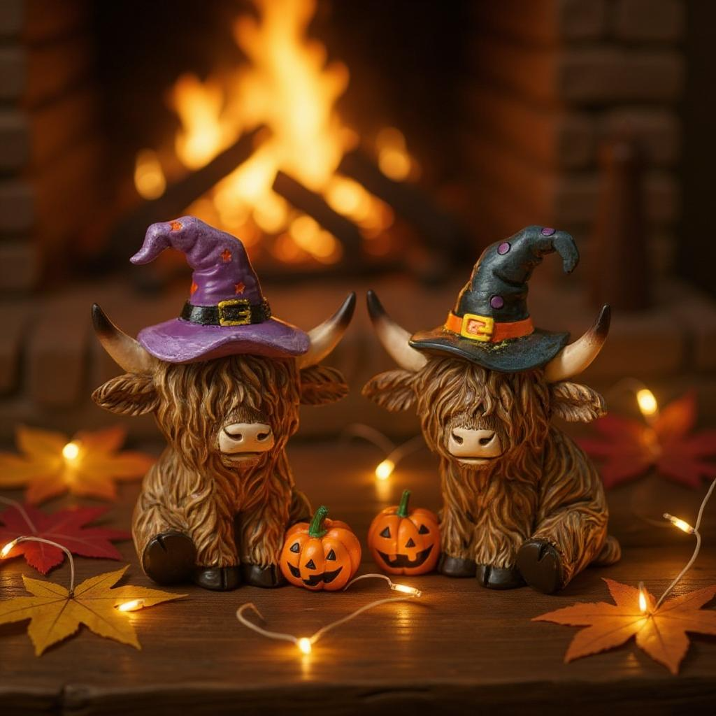 Professor Pindle & Spell Keeper Sage Highland Cow Pair