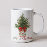 Christmas Watercolor Toile Tree Coffee Mug