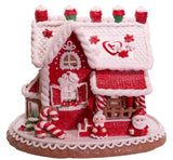 Santa & Mrs. Claus Gingerbread House – 9" Claydough Tabletop Accent by Kurt Adler