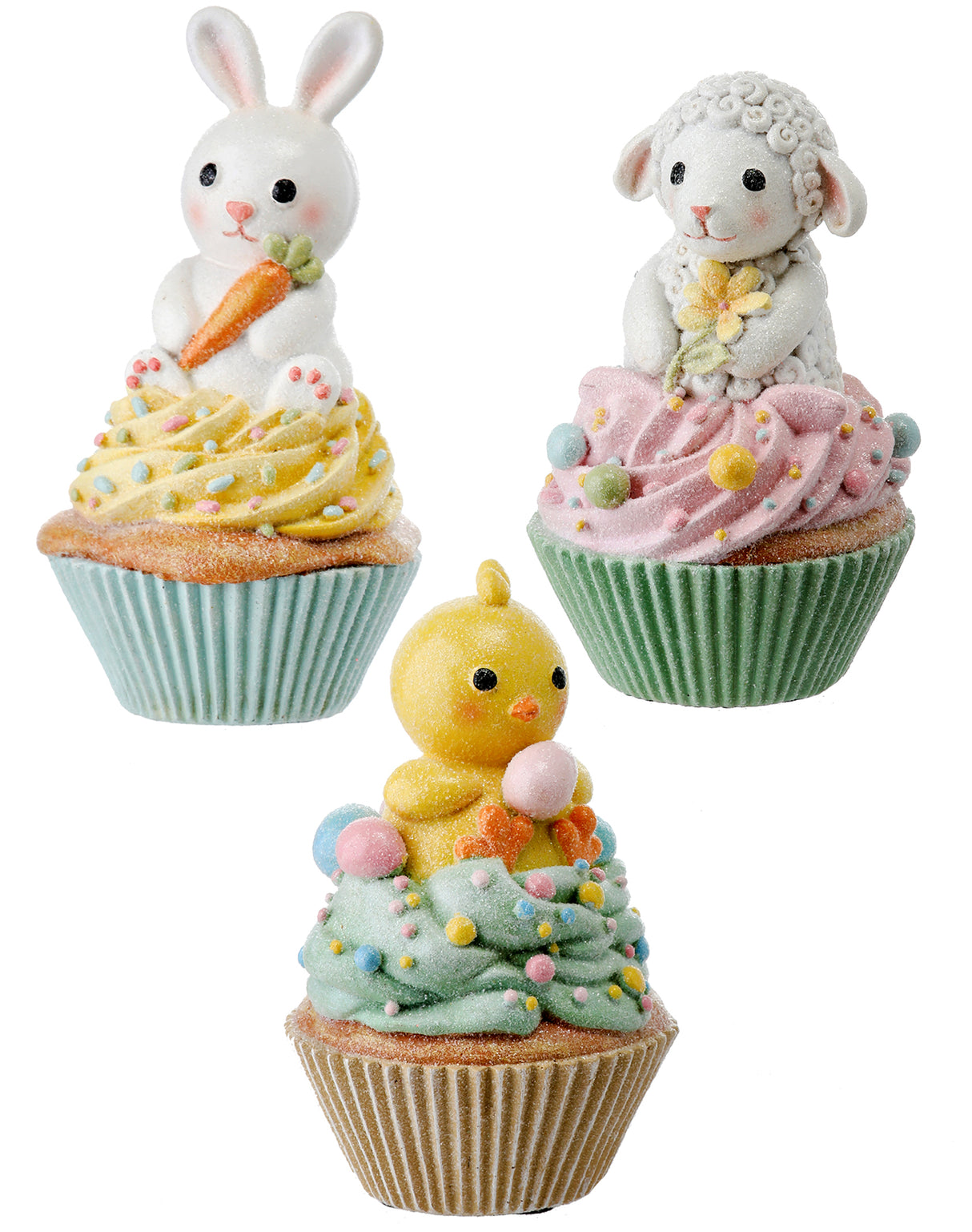 Easter Cupcake Figurines – Lamb, Chick & Bunny