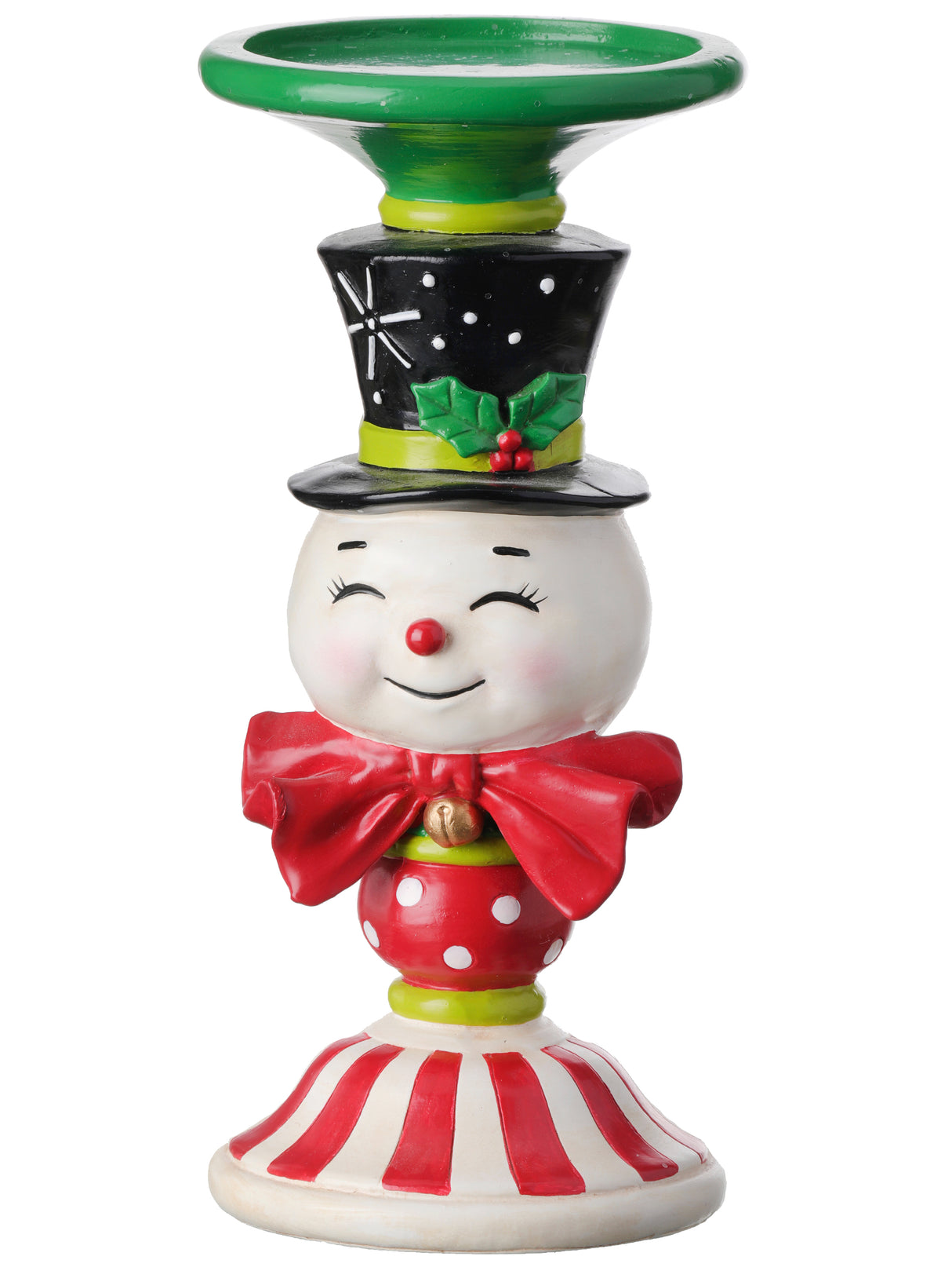 Snowman’s Glow – Resin Pillar Candle Holder in Traditional Holiday Style