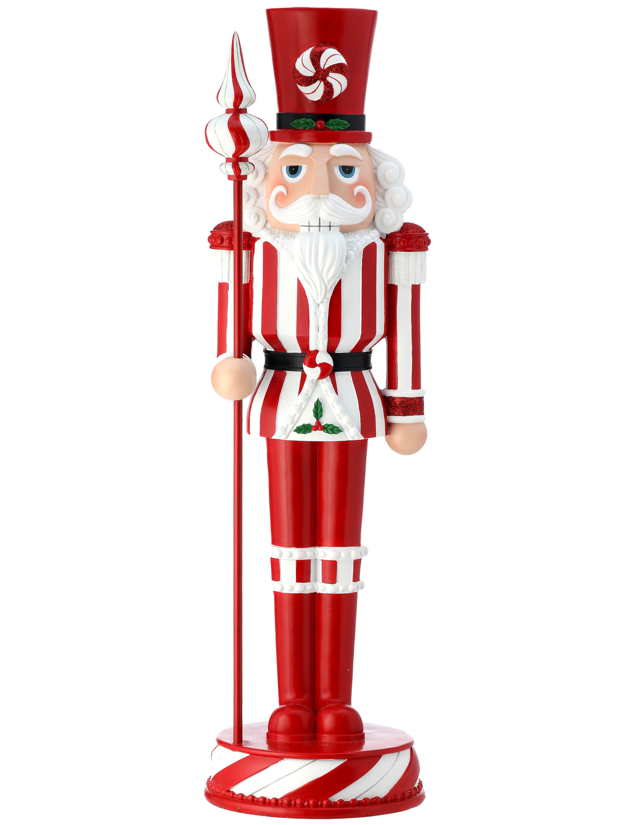 Extra Large Peppermint Nutcracker – 24" Resin