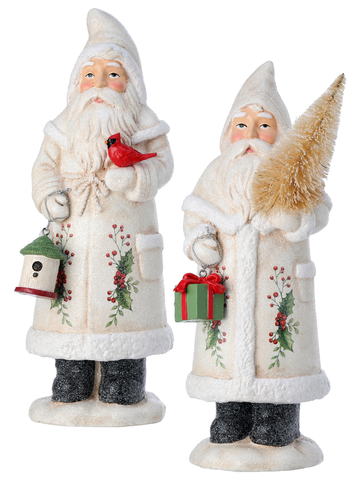 Vintage Santa with Etched Holly