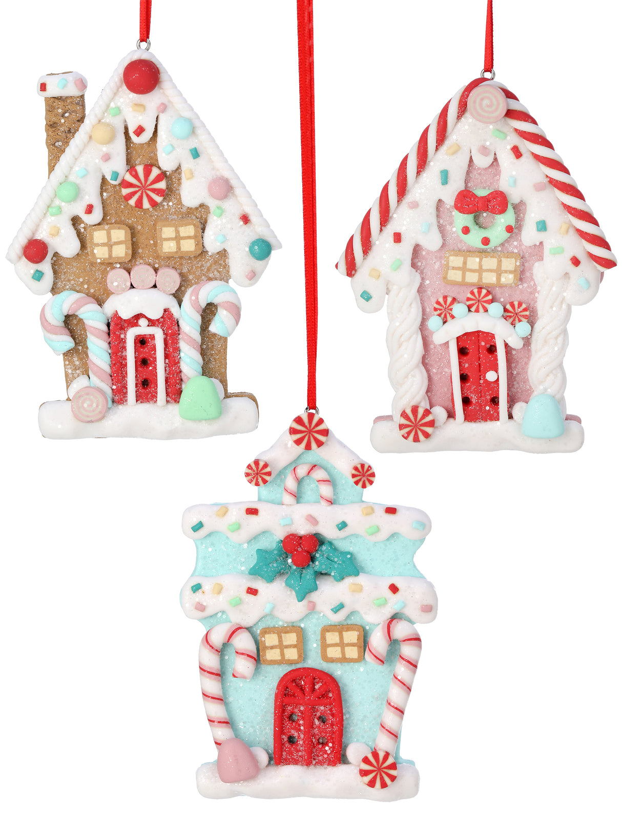 Holiday Sweets Gingerbread House Ornament – 5″ Claydough
