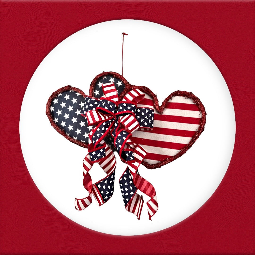All Hearts Beat True Patriotic Door Hanger