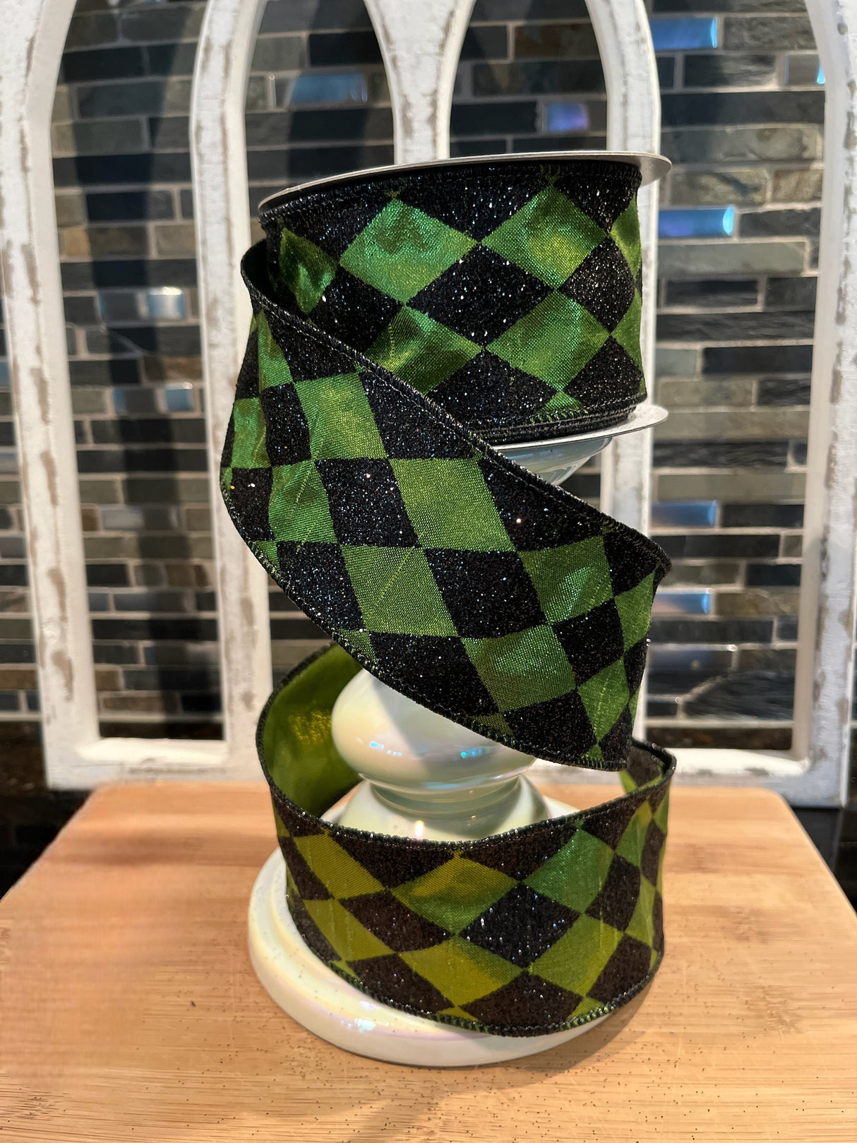 Farrisilk Spooky Diamonds Ribbon - 2.5"