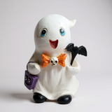 Mini Trick-or-Treat Ghost Set – Resin Halloween Figurine Accent Trio