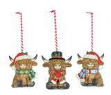 Highland Cow Ornaments – Choice of Hamish, Nollaig, or Clementine
