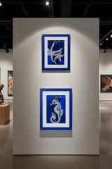 Blue Framed Beachcombers Coastal Life – Seahorse & Starfish Framed Wall Art – Set of 2