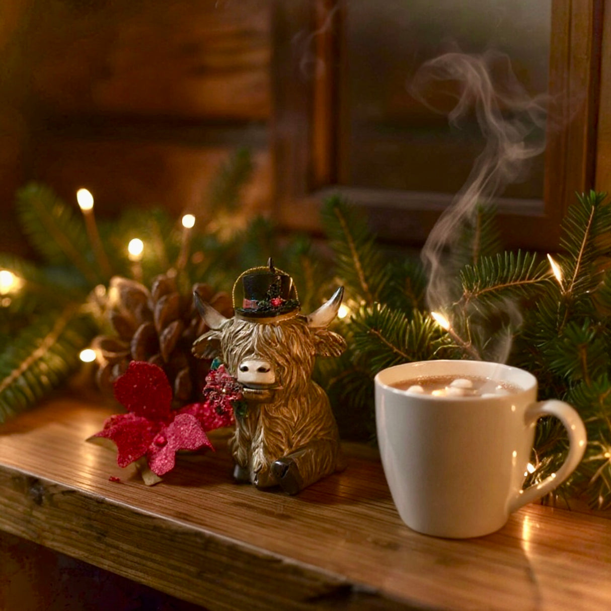 Highland Holiday Charm – Top Hat or Santa Hat Ornament