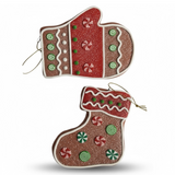 “Sugarplum Stitchery” – Gingerbread Mitten or Stocking Ornament
