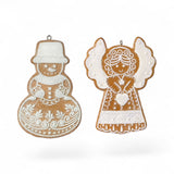 4" Gingerbread Lace Ornaments – Snowman or Angel