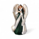 12" Flocked Emerald Angel Figurine with Book – Regency Christmas Decor