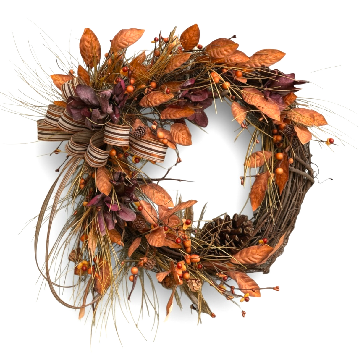 Rustling Pines & Ribboned Leaves Wreath