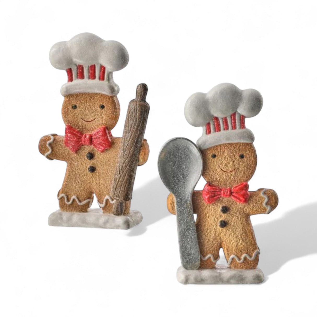Holiday Gingerbread Baker Figurine – Spoon or Rolling Pin (7")