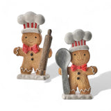 Holiday Gingerbread Baker Figurine – Spoon or Rolling Pin (7")