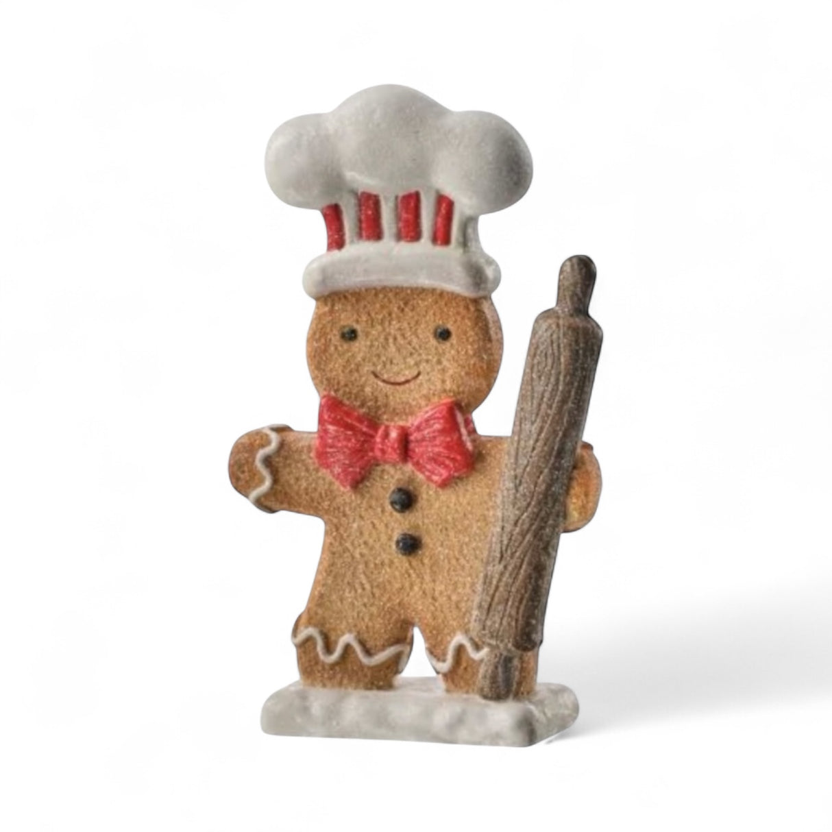 Holiday Gingerbread Baker Figurine – Spoon or Rolling Pin (7")