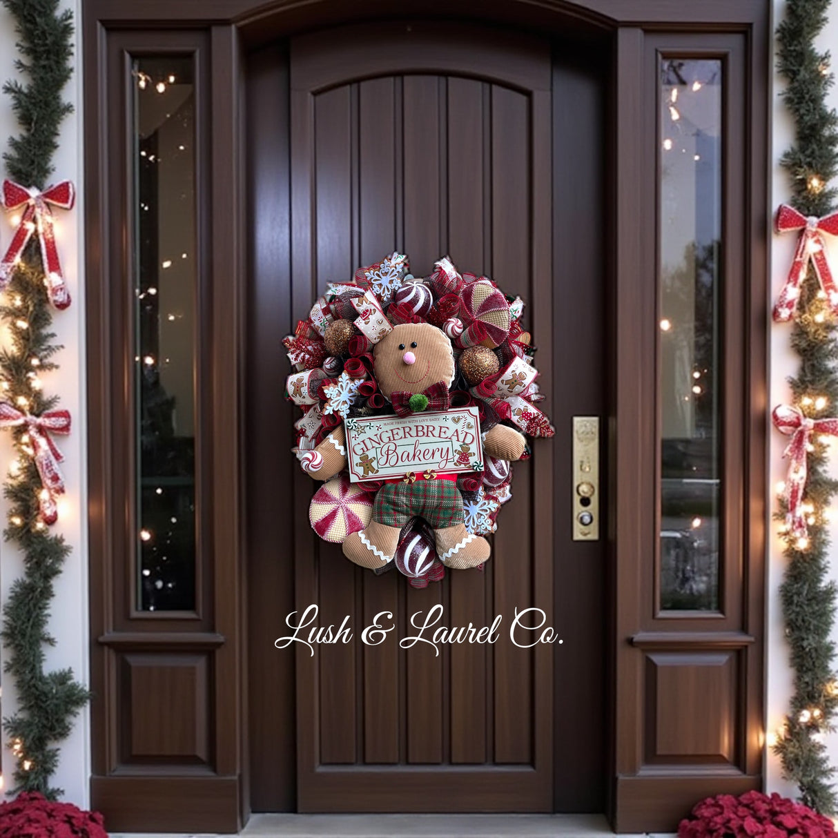 Gingerbread Bakery Swag – Holiday Teardrop Wreath