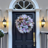 Pink Noel Cardinal Wreath – Merry Christmas Mesh Wreath with Vintage Charm