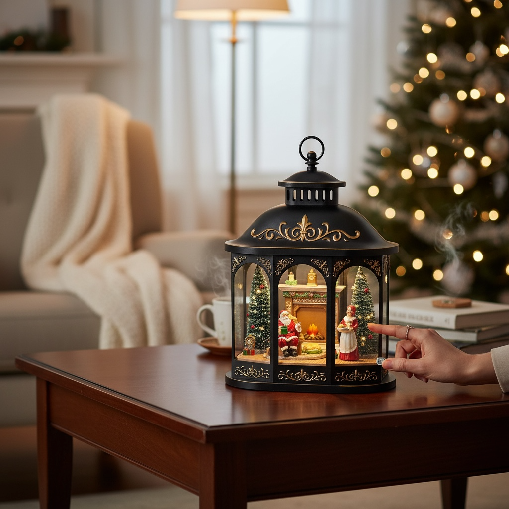 17.25″ Lighted Resting Santa Lantern