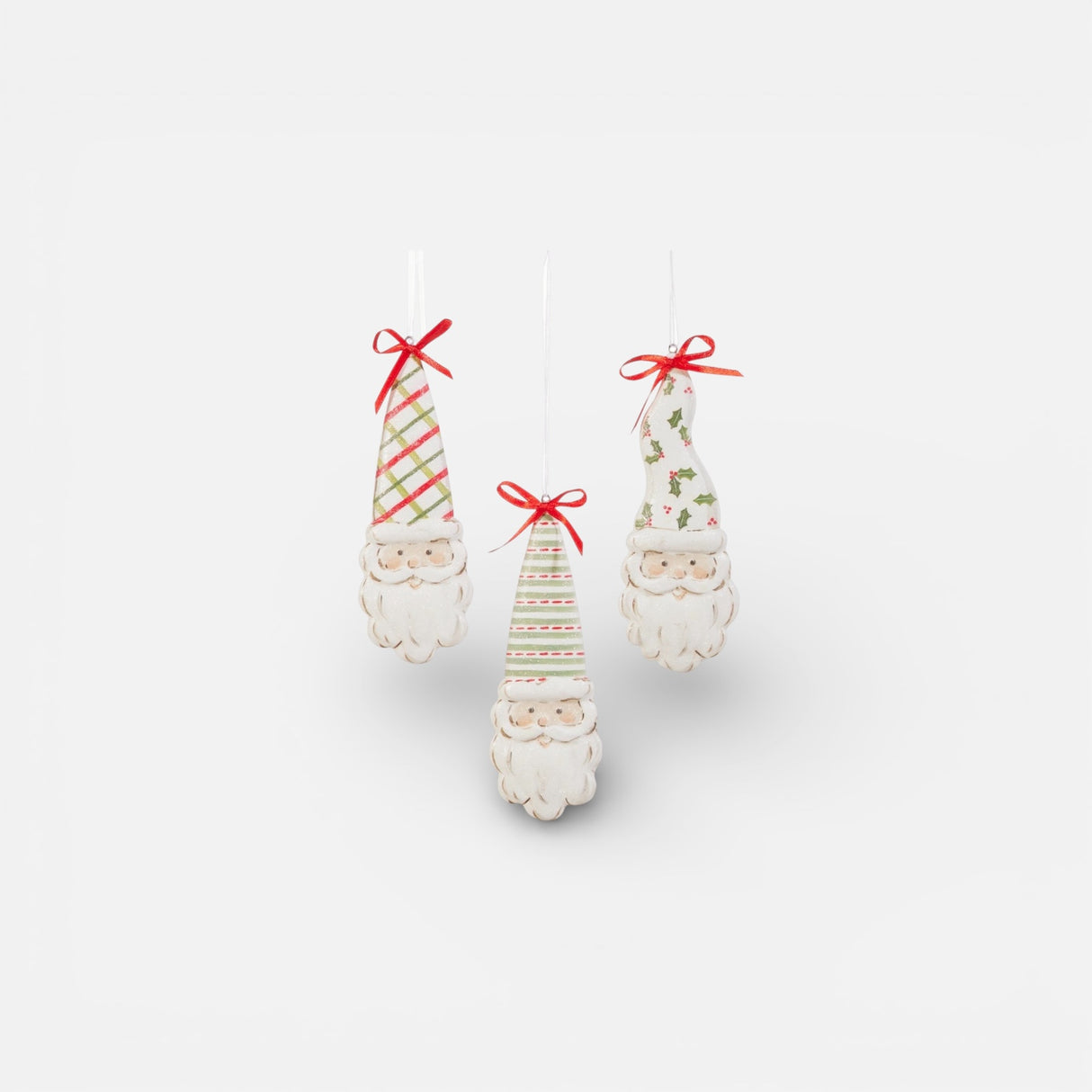5″ Patterned Santa Ornaments