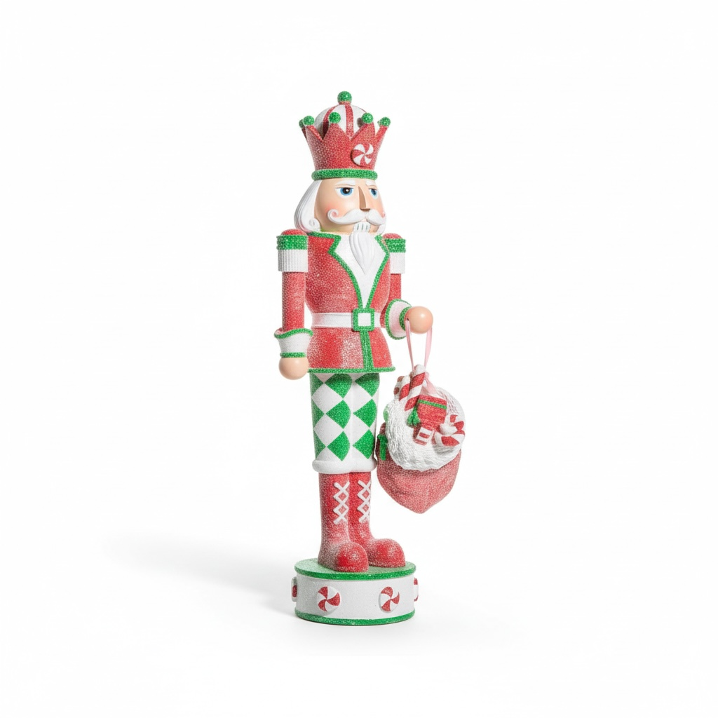 24" Classic Christmas Nutcracker Holding Gift Bag