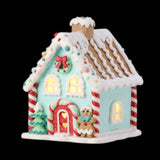 Pastel Gingerbread House with LED Light – 5"