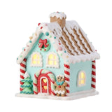 Pastel Gingerbread House with LED Light – 5"