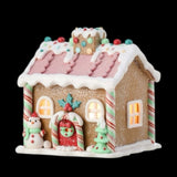 Pastel Gingerbread House with LED Light – 5"