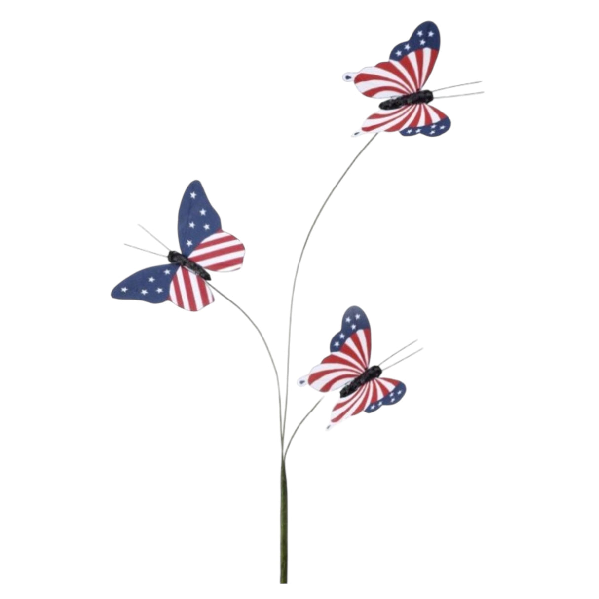 Fabric Patriotic Butterfly Spray - 15.25"