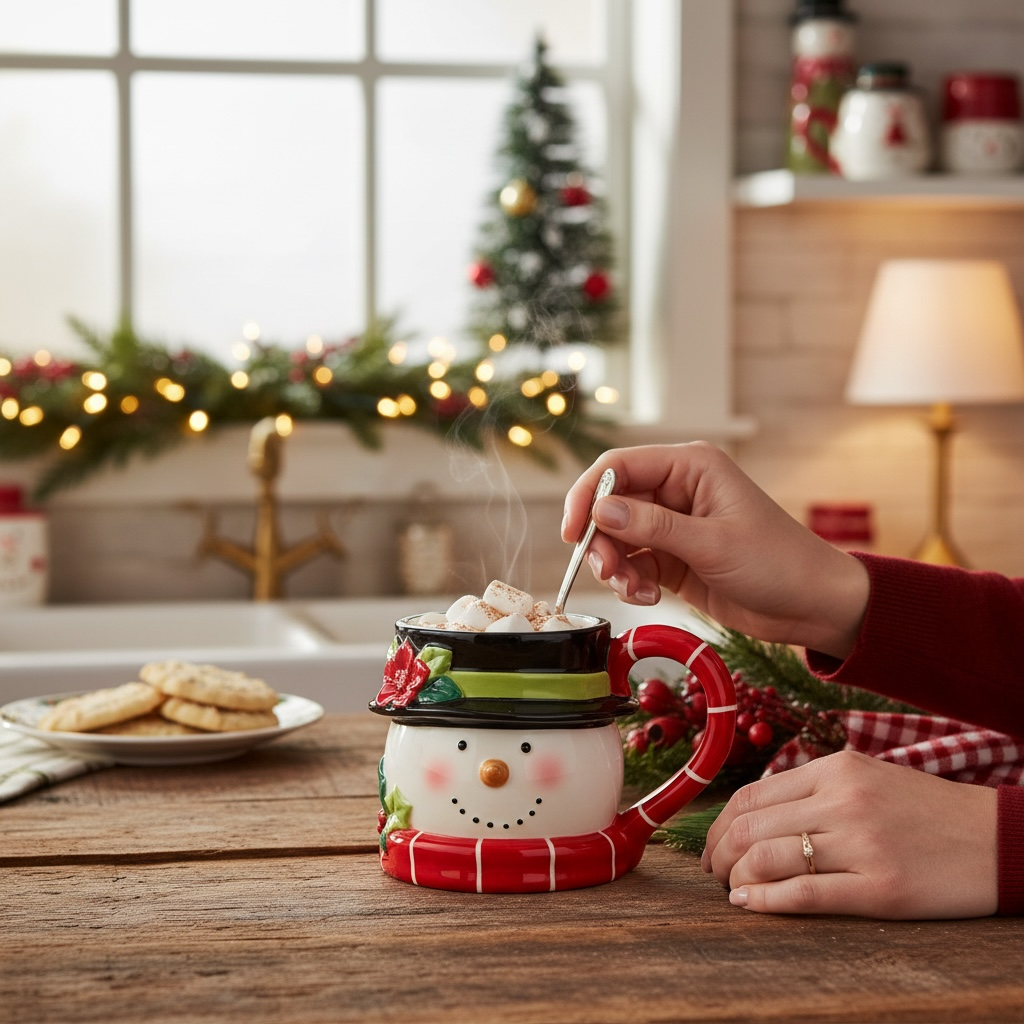 Holiday Magic Christmas Snowman 3‑D Mug – 18 oz - Certified International - by Susan Winget