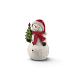 10.5" Flocked Playful Snowman Figurine