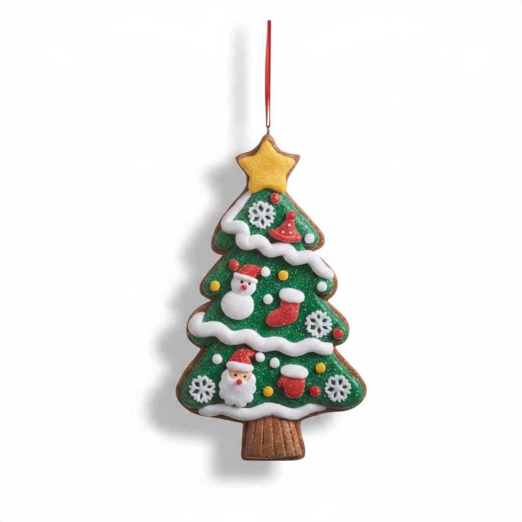 7" Decorated Gingerbread Cookie Tree Ornament