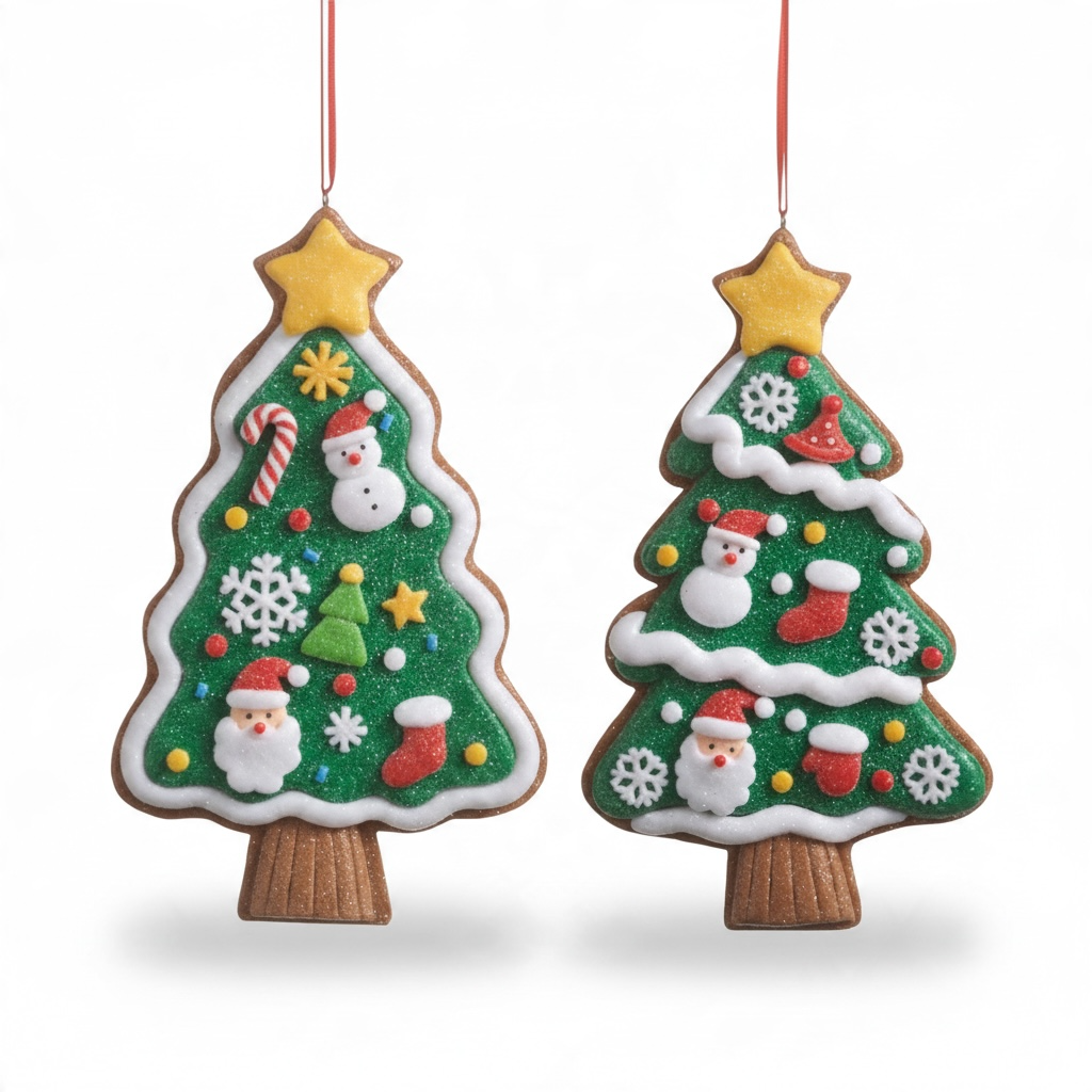 7" Decorated Gingerbread Cookie Tree Ornament