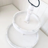 Round Tiered Tray – Distressed White Finish, 15" Base