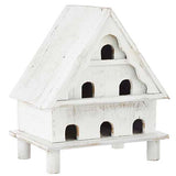 Distressed Whitewashed Birdhouse – 16" Garden-Inspired Accent