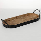 Oblong Wood & Seagrass Tray