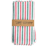 Christmas Stripe Cotton Napkin Set – 18" x 18" (Set of 4)