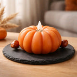 Harvest Flicker Pumpkin – Moving Flame LED Candle (4.5 x 2.75")