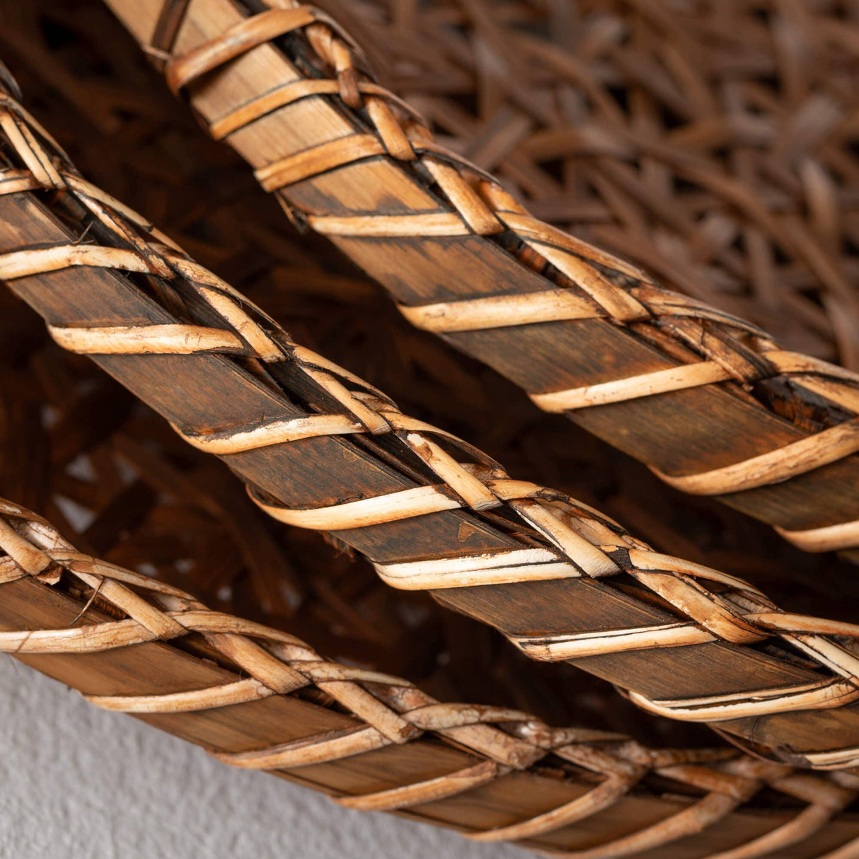 Round Woven Tray Set