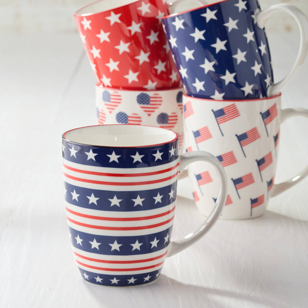 Stars & Stripes 14oz Patriotic Porcelain Mug – Choose Your Design