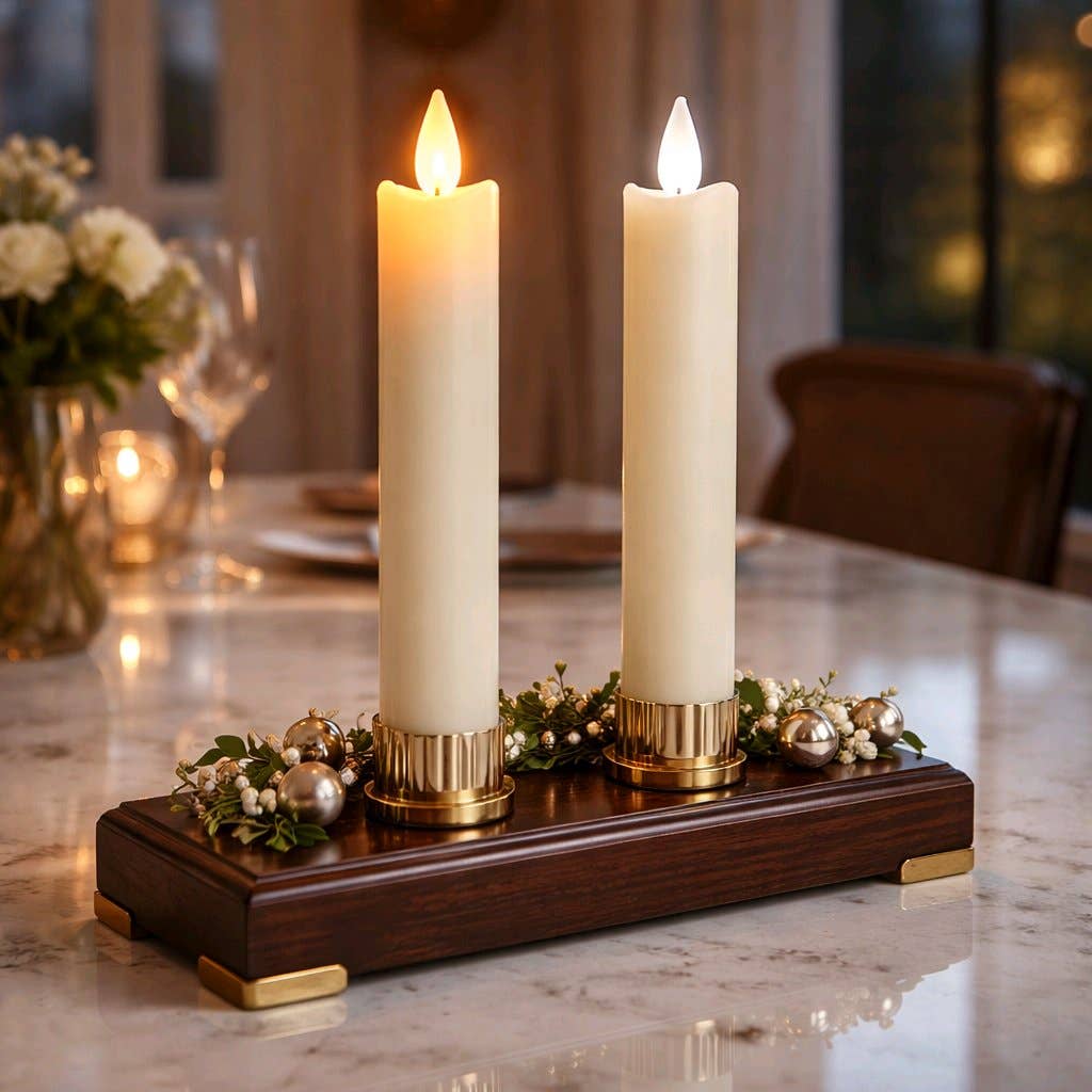 Cream Moving Flame 6" Taper Candle – Set of 2