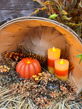 Harvest Flicker Pumpkin – Moving Flame LED Candle (4.5 x 2.75")