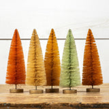 9″ Autumn Bottlebrush Trees – Boxed Set of 5 Sisal Trees in Fall Colors