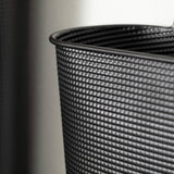 Embossed Black Wall Planter Set with Wood Handles