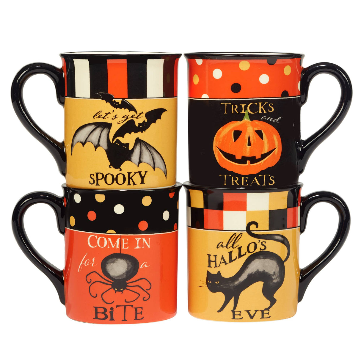Certified International Halloween Mugs – Retro Spooky Fall Coffee Mugs (Sold Individually)