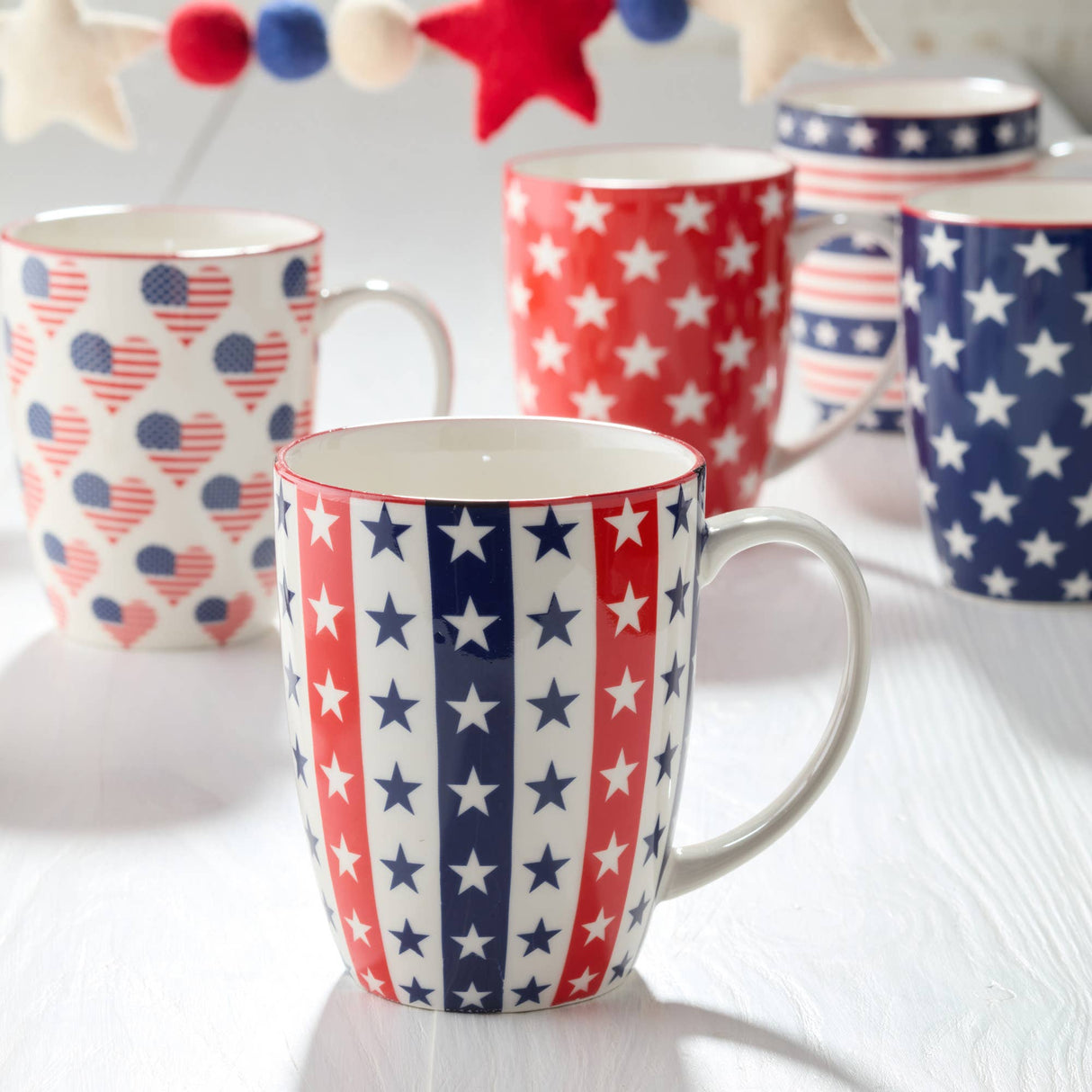 Stars & Stripes 14oz Patriotic Porcelain Mug – Choose Your Design