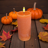 Autumn Ember Melted Glow LED Pillar – 3 x 6"