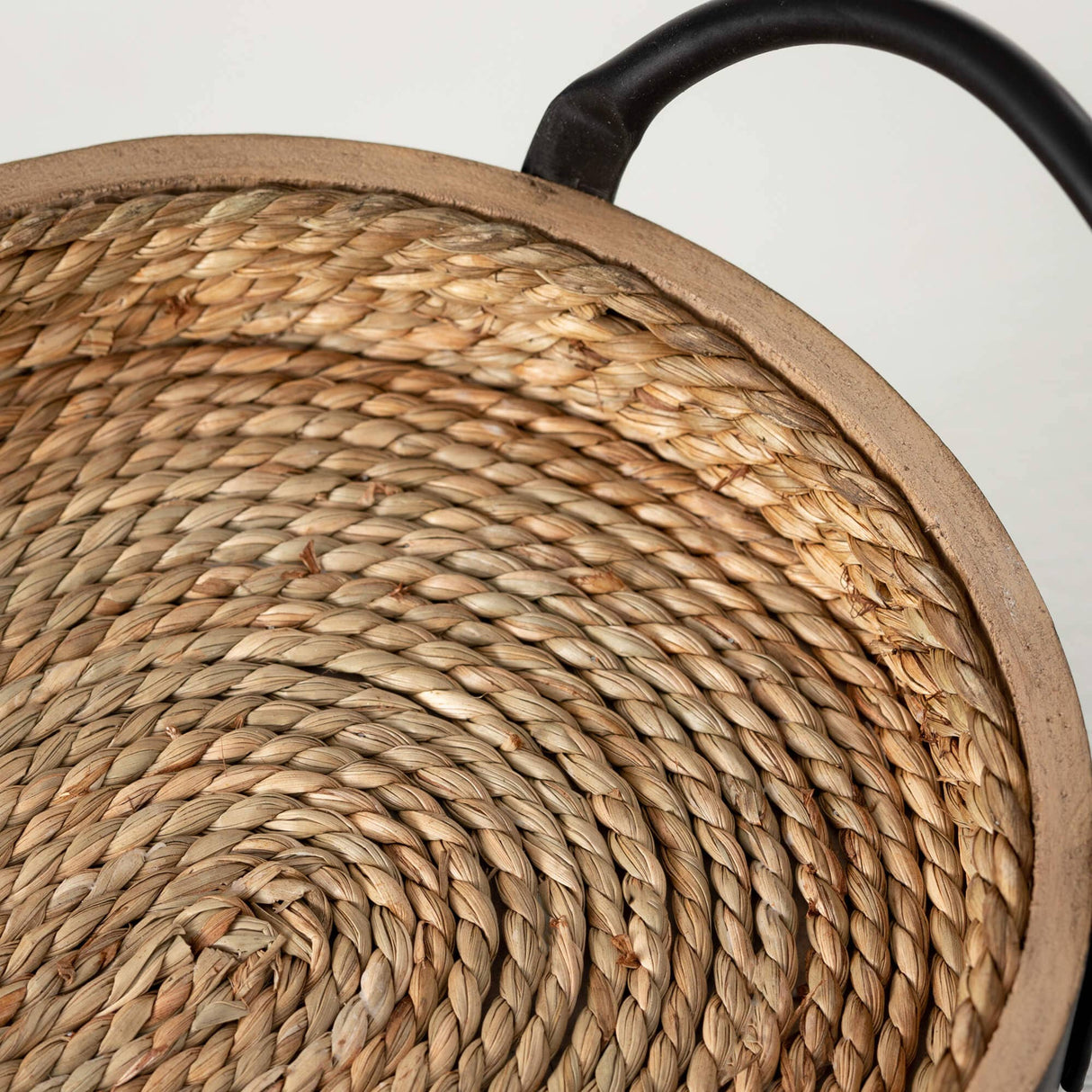 Oblong Wood & Seagrass Tray