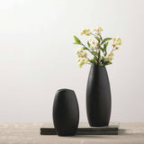 Modern Matte Black Vase Set